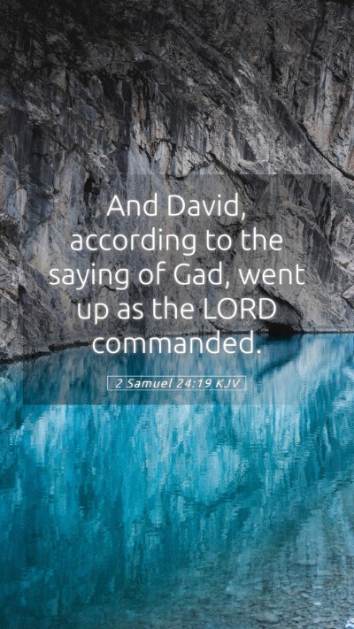 Picture 05 - 2 Samuel 24:19 KJV Mobile Phone Wallpaper - And David, according to the saying of Gad, went - Mobile Bible Verse Wallpaper