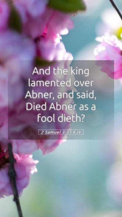 Picture 05 - 2 Samuel 3:33 KJV Mobile Phone Wallpaper - And the king lamented over Abner, and said, Died - Mobile Bible Verse Wallpaper