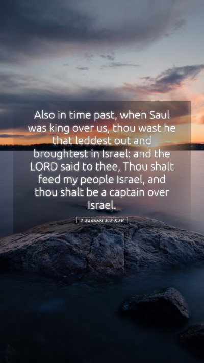 Picture 05 - 2 Samuel 5:2 KJV Mobile Phone Wallpaper - Also in time past, when Saul was king over us, - Mobile Bible Verse Wallpaper