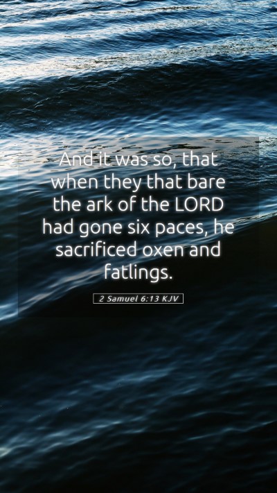Picture 05 - 2 Samuel 6:13 KJV Mobile Phone Wallpaper - And it was so, that when they that bare the ark - Mobile Bible Verse Wallpaper