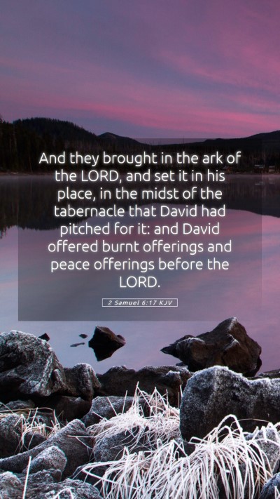 Picture 05 - 2 Samuel 6:17 KJV Mobile Phone Wallpaper - And they brought in the ark of the LORD, and set - Mobile Bible Verse Wallpaper