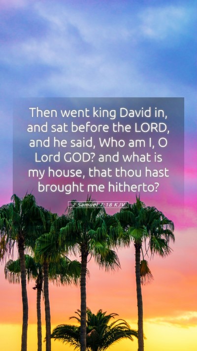 Picture 05 - 2 Samuel 7:18 KJV Mobile Phone Wallpaper - Then went king David in, and sat before the LORD, - Mobile Bible Verse Wallpaper