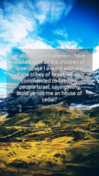 Picture 05 - 2 Samuel 7:7 KJV Mobile Phone Wallpaper - In all the places wherein I have walked with all - Mobile Bible Verse Wallpaper