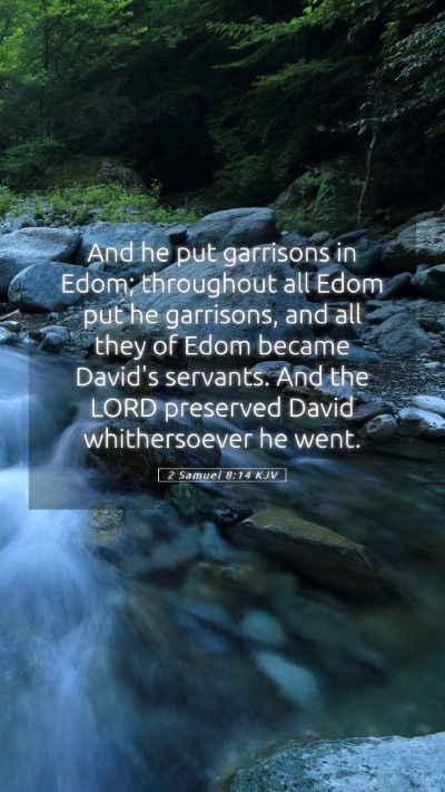 Picture 05 - 2 Samuel 8:14 KJV Mobile Phone Wallpaper - And he put garrisons in Edom; throughout all Edom - Mobile Bible Verse Wallpaper
