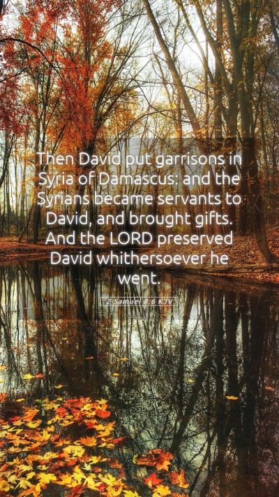 Picture 05 - 2 Samuel 8:6 KJV Mobile Phone Wallpaper - Then David put garrisons in Syria of Damascus: - Mobile Bible Verse Wallpaper
