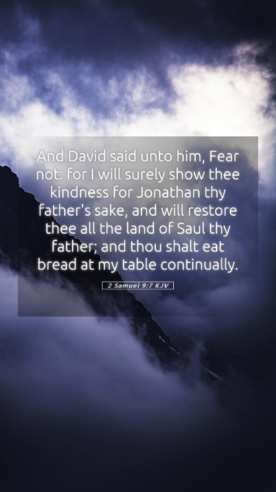 Picture 05 - 2 Samuel 9:7 KJV Mobile Phone Wallpaper - And David said unto him, Fear not: for I will - Mobile Bible Verse Wallpaper