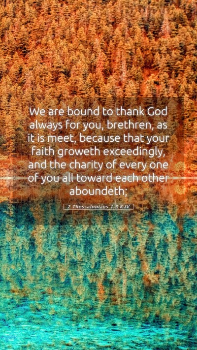 Picture 05 - 2 Thessalonians 1:3 KJV Mobile Phone Wallpaper - We are bound to thank God always for you, - Mobile Bible Verse Wallpaper