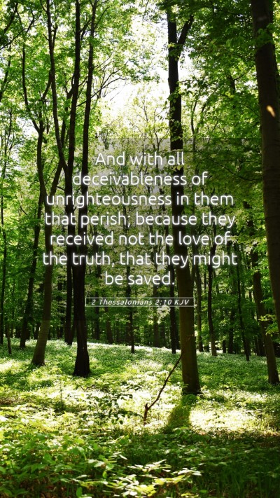 Picture 05 - 2 Thessalonians 2:10 KJV Mobile Phone Wallpaper - And with all deceivableness of unrighteousness in - Mobile Bible Verse Wallpaper