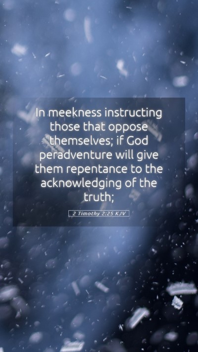 Picture 05 - 2 Timothy 2:25 KJV Mobile Phone Wallpaper - In meekness instructing those that oppose - Mobile Bible Verse Wallpaper