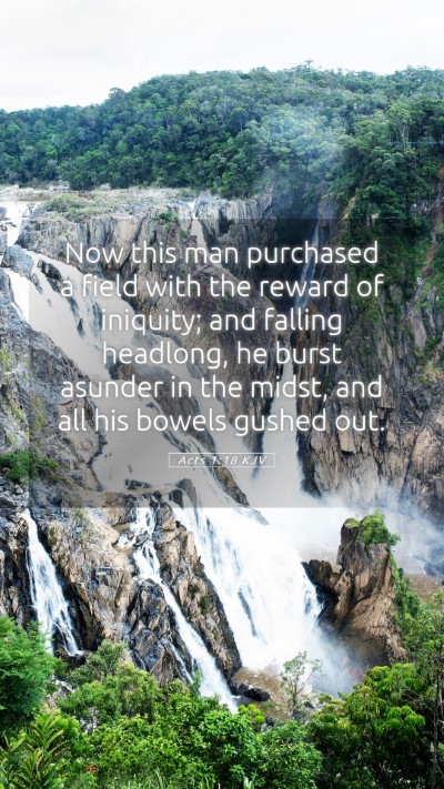 Picture 05 - Acts 1:18 KJV Mobile Phone Wallpaper - Now this man purchased a field with the reward of - Mobile Bible Verse Wallpaper