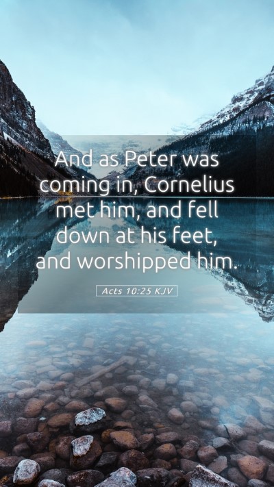 Picture 05 - Acts 10:25 KJV Mobile Phone Wallpaper - And as Peter was coming in, Cornelius met him, - Mobile Bible Verse Wallpaper
