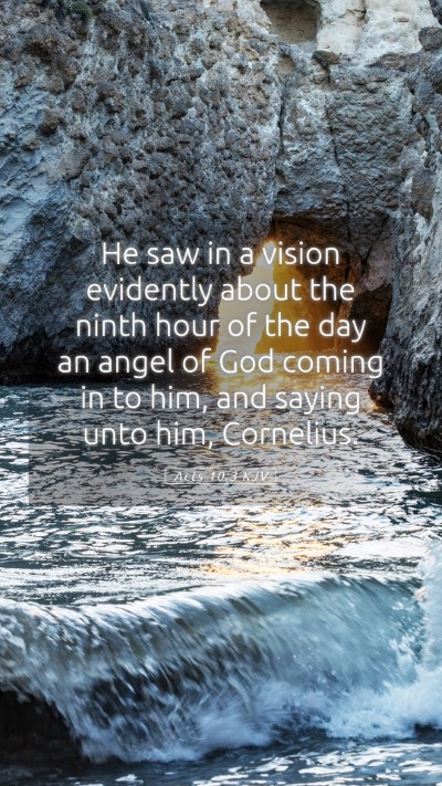 Picture 05 - Acts 10:3 KJV Mobile Phone Wallpaper - He saw in a vision evidently about the ninth hour - Mobile Bible Verse Wallpaper
