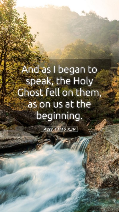 Picture 05 - Acts 11:15 KJV Mobile Phone Wallpaper - And as I began to speak, the Holy Ghost fell on - Mobile Bible Verse Wallpaper