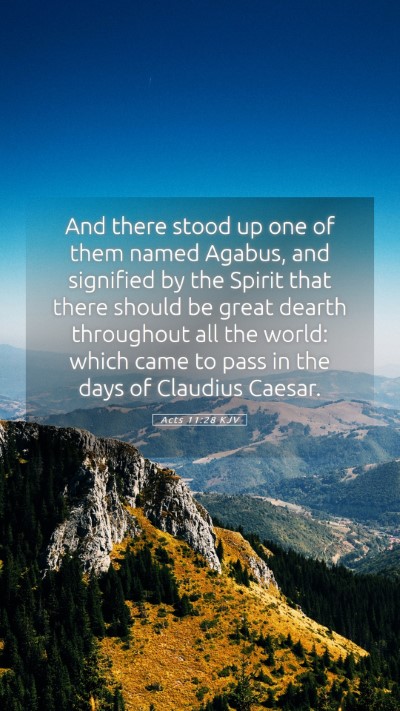Picture 05 - Acts 11:28 KJV Mobile Phone Wallpaper - And there stood up one of them named Agabus, and - Mobile Bible Verse Wallpaper