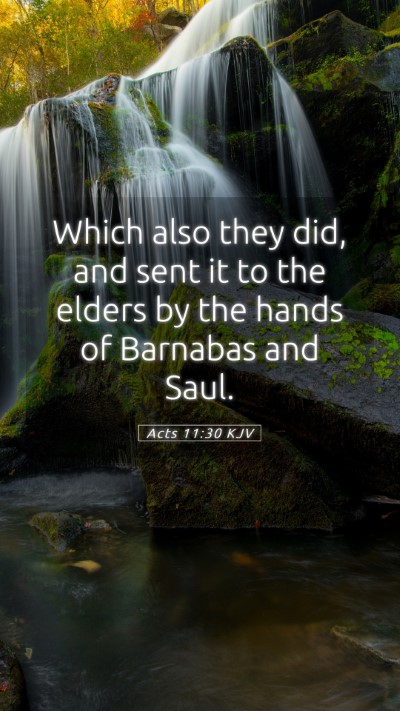 Picture 05 - Acts 11:30 KJV Mobile Phone Wallpaper - Which also they did, and sent it to the elders by - Mobile Bible Verse Wallpaper