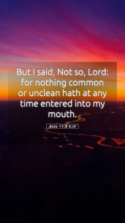 Picture 05 - Acts 11:8 KJV Mobile Phone Wallpaper - But I said, Not so, Lord: for nothing common or - Mobile Bible Verse Wallpaper