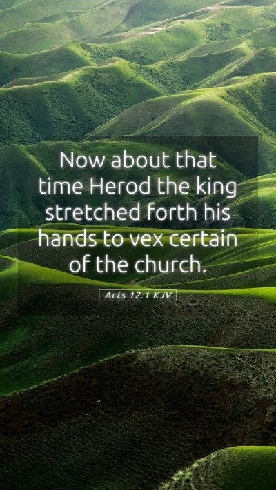 Picture 05 - Acts 12:1 KJV Mobile Phone Wallpaper - Now about that time Herod the king stretched - Mobile Bible Verse Wallpaper