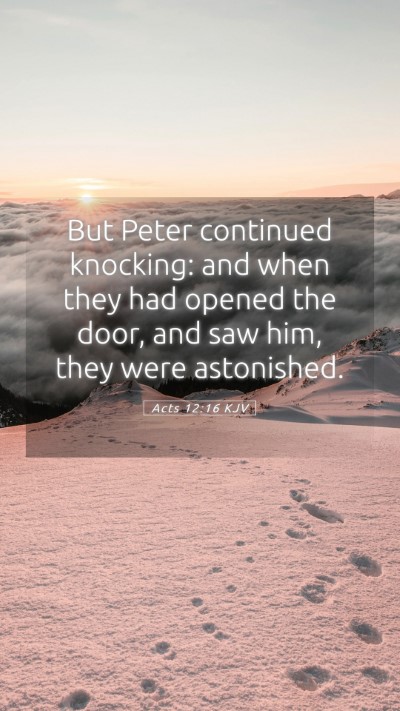 Picture 05 - Acts 12:16 KJV Mobile Phone Wallpaper - But Peter continued knocking: and when they had - Mobile Bible Verse Wallpaper