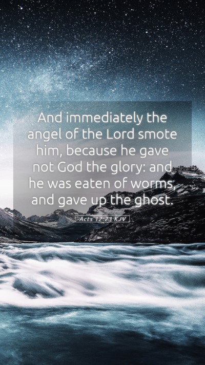 Picture 05 - Acts 12:23 KJV Mobile Phone Wallpaper - And immediately the angel of the Lord smote him, - Mobile Bible Verse Wallpaper