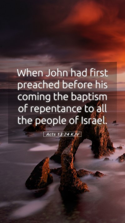 Picture 05 - Acts 13:24 KJV Mobile Phone Wallpaper - When John had first preached before his coming - Mobile Bible Verse Wallpaper