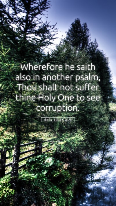 Picture 05 - Acts 13:35 KJV Mobile Phone Wallpaper - Wherefore he saith also in another psalm, Thou - Mobile Bible Verse Wallpaper