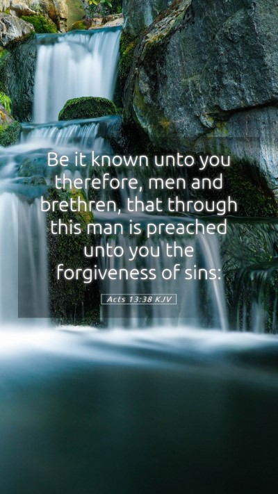 Picture 05 - Acts 13:38 KJV Mobile Phone Wallpaper - Be it known unto you therefore, men and brethren, - Mobile Bible Verse Wallpaper