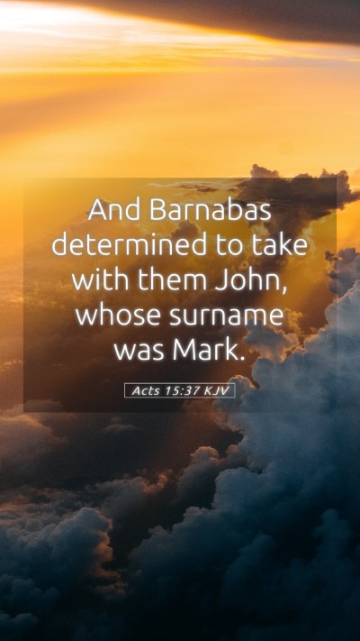 Picture 05 - Acts 15:37 KJV Mobile Phone Wallpaper - And Barnabas determined to take with them John, - Mobile Bible Verse Wallpaper