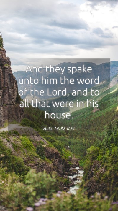 Picture 05 - Acts 16:32 KJV Mobile Phone Wallpaper - And they spake unto him the word of the Lord, and - Mobile Bible Verse Wallpaper