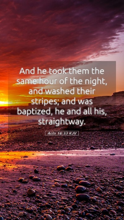 Picture 05 - Acts 16:33 KJV Mobile Phone Wallpaper - And he took them the same hour of the night, and - Mobile Bible Verse Wallpaper