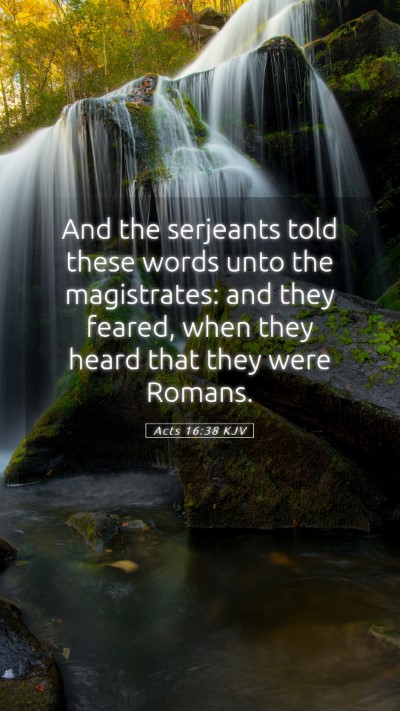 Picture 05 - Acts 16:38 KJV Mobile Phone Wallpaper - And the serjeants told these words unto the - Mobile Bible Verse Wallpaper
