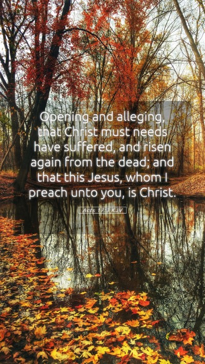 Picture 05 - Acts 17:3 KJV Mobile Phone Wallpaper - Opening and alleging, that Christ must needs have - Mobile Bible Verse Wallpaper