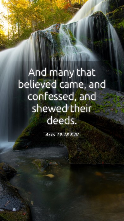 Picture 05 - Acts 19:18 KJV Mobile Phone Wallpaper - And many that believed came, and confessed, and - Mobile Bible Verse Wallpaper