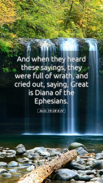 Picture 05 - Acts 19:28 KJV Mobile Phone Wallpaper - And when they heard these sayings, they were full - Mobile Bible Verse Wallpaper