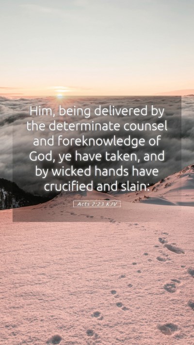 Picture 05 - Acts 2:23 KJV Mobile Phone Wallpaper - Him, being delivered by the determinate counsel - Mobile Bible Verse Wallpaper