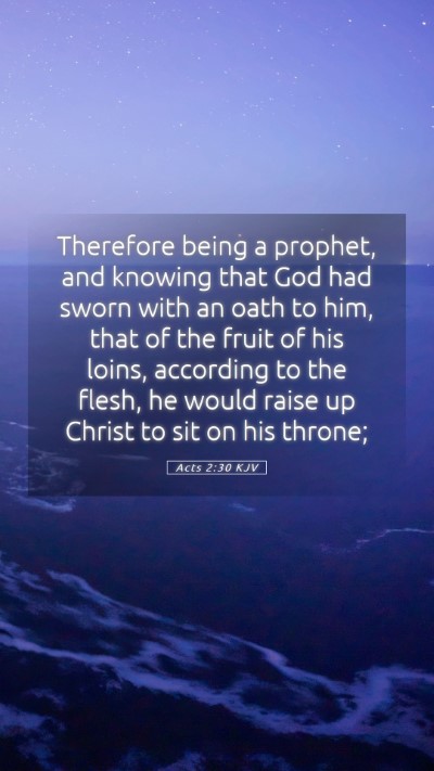 Picture 05 - Acts 2:30 KJV Mobile Phone Wallpaper - Therefore being a prophet, and knowing that God - Mobile Bible Verse Wallpaper