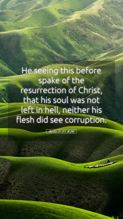 Picture 05 - Acts 2:31 KJV Mobile Phone Wallpaper - He seeing this before spake of the resurrection - Mobile Bible Verse Wallpaper