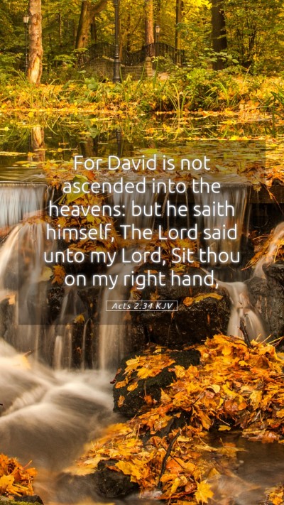 Picture 05 - Acts 2:34 KJV Mobile Phone Wallpaper - For David is not ascended into the heavens: but - Mobile Bible Verse Wallpaper
