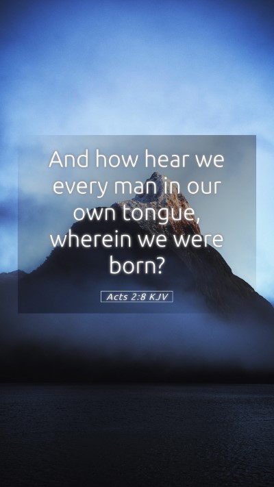Picture 05 - Acts 2:8 KJV Mobile Phone Wallpaper - And how hear we every man in our own tongue, - Mobile Bible Verse Wallpaper