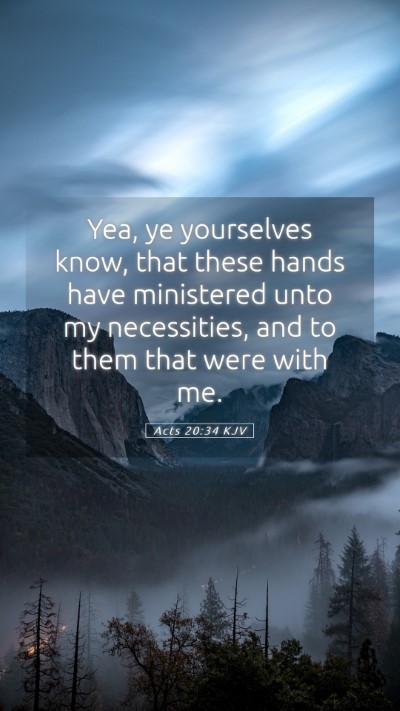 Picture 05 - Acts 20:34 KJV Mobile Phone Wallpaper - Yea, ye yourselves know, that these hands have - Mobile Bible Verse Wallpaper