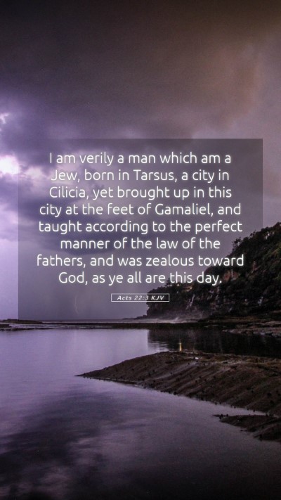 Picture 05 - Acts 22:3 KJV Mobile Phone Wallpaper - I am verily a man which am a Jew, born in Tarsus, - Mobile Bible Verse Wallpaper