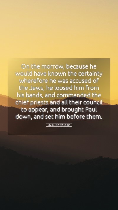 Picture 05 - Acts 22:30 KJV Mobile Phone Wallpaper - On the morrow, because he would have known the - Mobile Bible Verse Wallpaper
