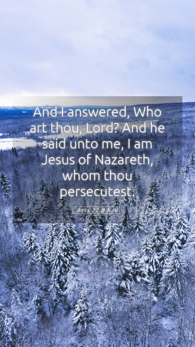 Picture 05 - Acts 22:8 KJV Mobile Phone Wallpaper - And I answered, Who art thou, Lord? And he said - Mobile Bible Verse Wallpaper