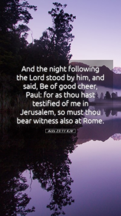 Picture 05 - Acts 23:11 KJV Mobile Phone Wallpaper - And the night following the Lord stood by him, - Mobile Bible Verse Wallpaper