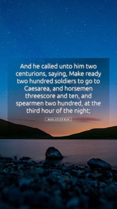 Picture 05 - Acts 23:23 KJV Mobile Phone Wallpaper - And he called unto him two centurions, saying, - Mobile Bible Verse Wallpaper