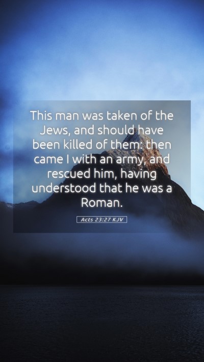 Picture 05 - Acts 23:27 KJV Mobile Phone Wallpaper - This man was taken of the Jews, and should have - Mobile Bible Verse Wallpaper