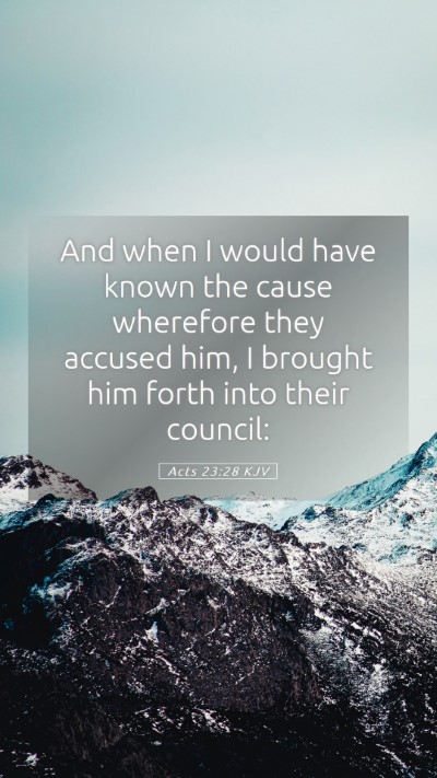 Picture 05 - Acts 23:28 KJV Mobile Phone Wallpaper - And when I would have known the cause wherefore - Mobile Bible Verse Wallpaper