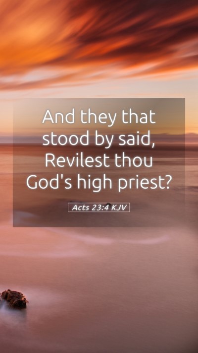 Picture 05 - Acts 23:4 KJV Mobile Phone Wallpaper - And they that stood by said, Revilest thou God's - Mobile Bible Verse Wallpaper