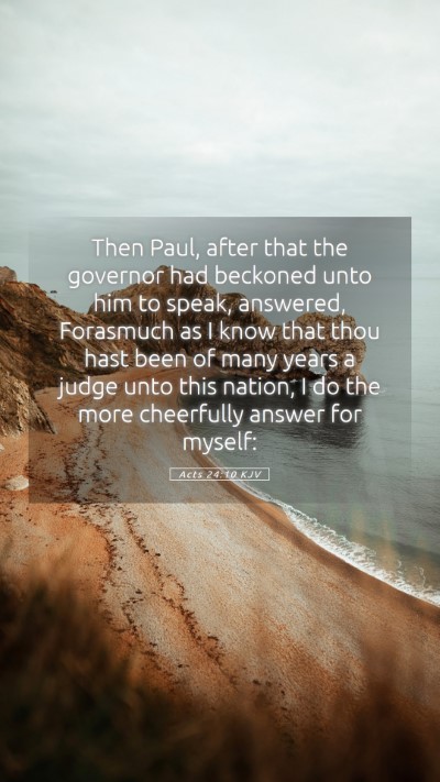 Picture 05 - Acts 24:10 KJV Mobile Phone Wallpaper - Then Paul, after that the governor had beckoned - Mobile Bible Verse Wallpaper