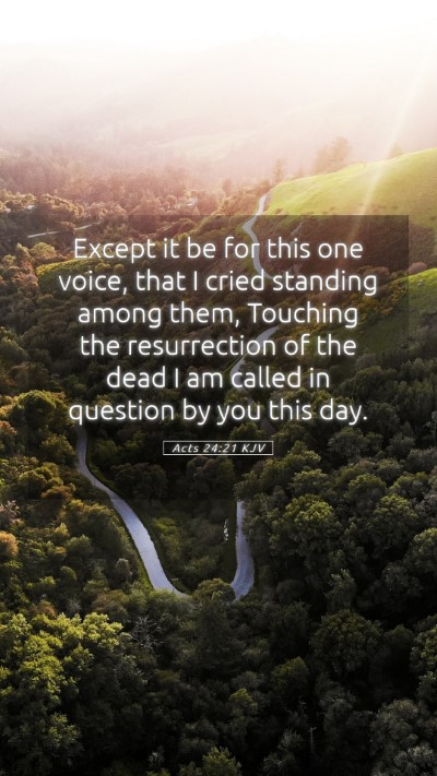 Picture 05 - Acts 24:21 KJV Mobile Phone Wallpaper - Except it be for this one voice, that I cried - Mobile Bible Verse Wallpaper