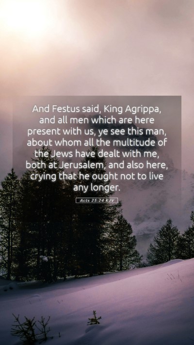 Picture 05 - Acts 25:24 KJV Mobile Phone Wallpaper - And Festus said, King Agrippa, and all men which - Mobile Bible Verse Wallpaper